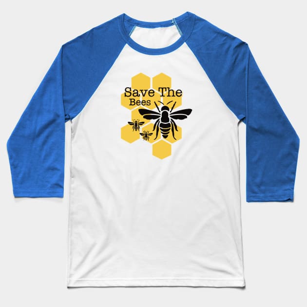 Honeycomb Save The Bees Baseball T-Shirt by haninidiyah